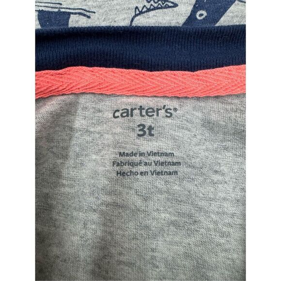 Carter’s Boys 3T Shark Graphic Short Sleeve Grey Tee - Picture 3 of 4